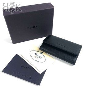 Prada case Key Holder Black Accessories Saffiano